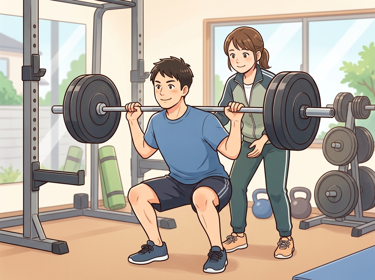 Professional illustration for article section about: 1RMとは？基本概念とその重要性. 日本人が理解しやすい自然で親しみやすい画像。写真のようなリ